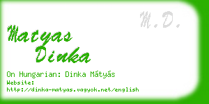 matyas dinka business card
